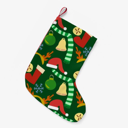 Super Cute Holiday Pattern Kleine Kerstsok (Voorkant (Hangend))