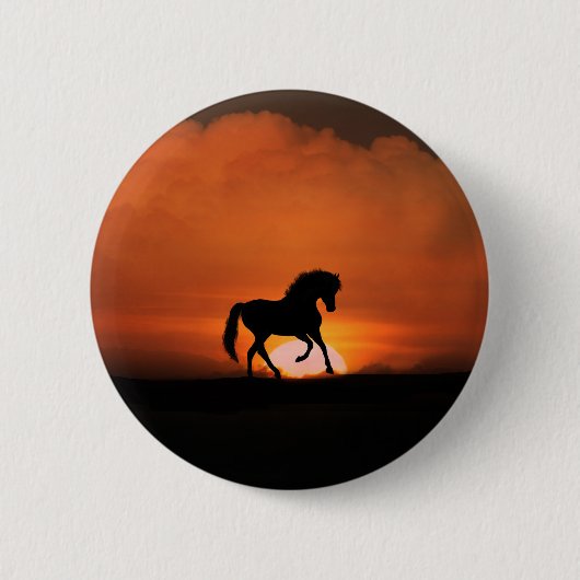 Super Cute Horse and Sun Ronde Button 5,7 Cm (Voorkant)