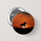 Super Cute Horse and Sun Ronde Button 5,7 Cm (Voorkant /achterkant)