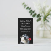 Super Cute Husky en Roos Pet en House Sitter Visitekaartje (Staand voorkant)