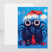 Super Cute Jumping Spider Cartoon Christmas Cards Feestdagenkaart (Voorkant / Achterkant)