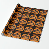 Super Cute Kat Bat & Witch Halloween Gift Cadeaupapier (Uitgerold)