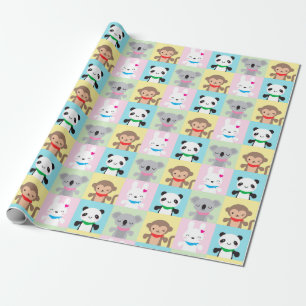 Super Cute Kawaii Animal Mascots Cadeaupapier