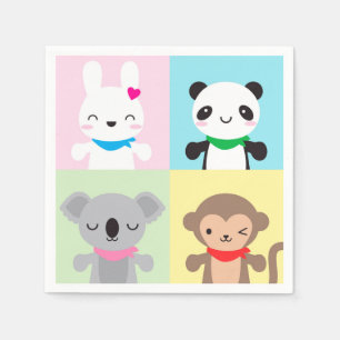 Super Cute Kawaii Animal Mascots Servet