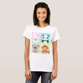 Super Cute Kawaii Animal Mascots T-shirt (Voorkant volledig)