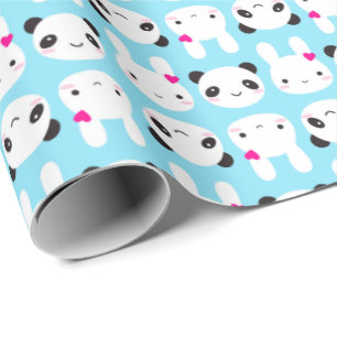 Super Cute Kawaii Bunny en Panda Cadeaupapier
