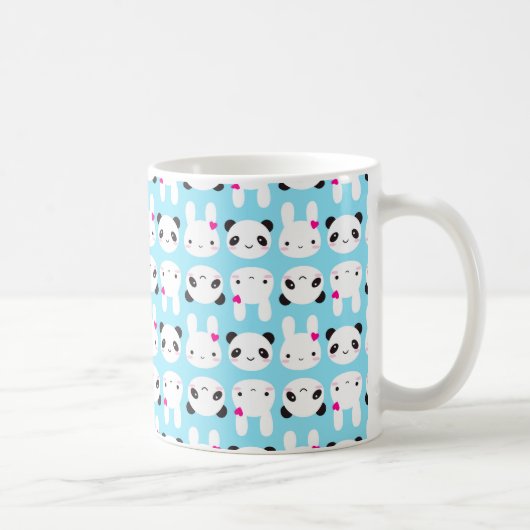 Super Cute Kawaii Bunny en Panda Koffiemok (Rechts)