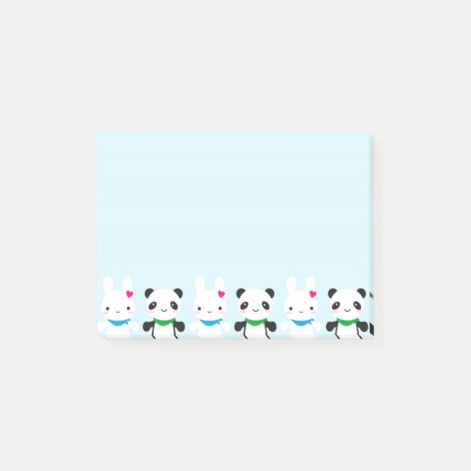 Super Cute Kawaii Bunny en Panda Post-it® Notes (Voorkant)