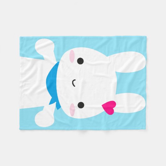 Super Cute Kawaii Bunny Fleece Deken (Voorkant (Horizontaal))