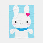 Super Cute Kawaii Bunny Fleece Deken (Voorkant)
