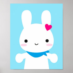 Super Cute Kawaii Bunny Poster