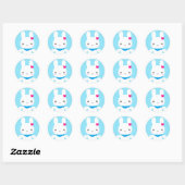 Super Cute Kawaii Bunny Ronde Sticker (Vel)
