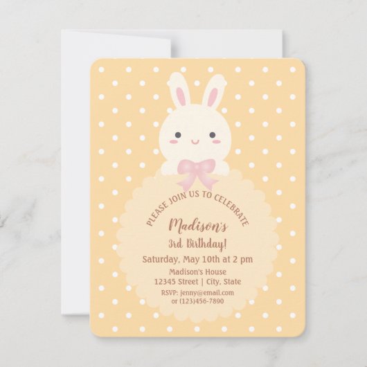 Super Cute Kawaii Konijn Kinderverjaardag Kaart (Voorkant)