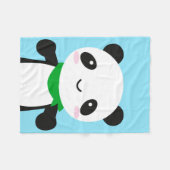 Super Cute Kawaii Panda Fleece Deken (Voorkant (Horizontaal))