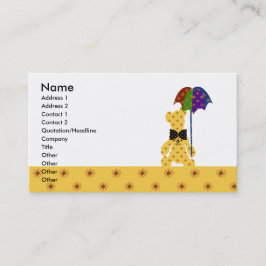 Super Cute Kinderen Teddy Bear Animal Colorful Yel Visitekaartje