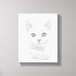 SUPER CUTE Kitten Cat Portret Canvas Afdruk