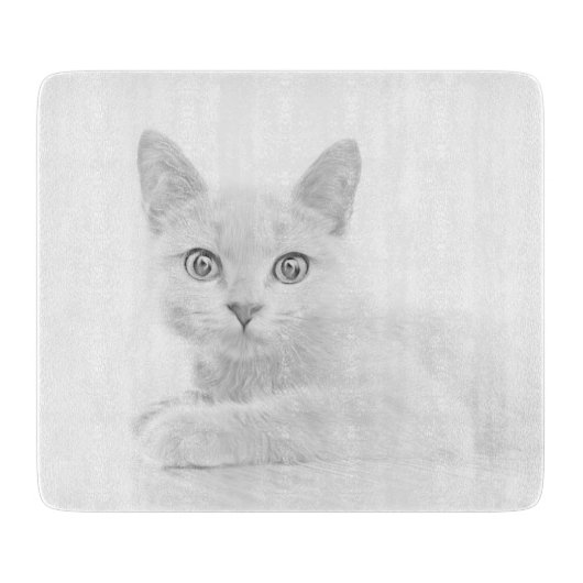 SUPER CUTE Kitten Cat Portret Snijplank (Voorkant)