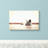 SUPER CUTE Kitten Portret -  stijl Canvas Afdruk (Insitu (Houten vloer))