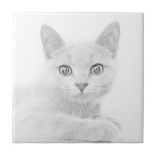 SUPER CUTE Kitten Portret Tegeltje