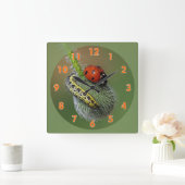 Super Cute Lady Bug & Cateronder Vierkante Klok (Huis)