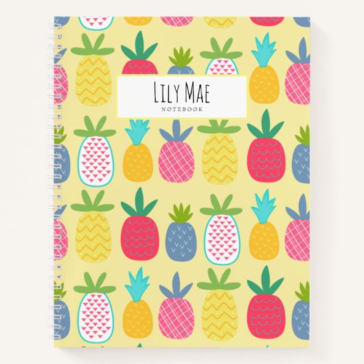 Super Cute Lemon Pineapple gepatteriseerd geperson Notitieboek (Voorkant)