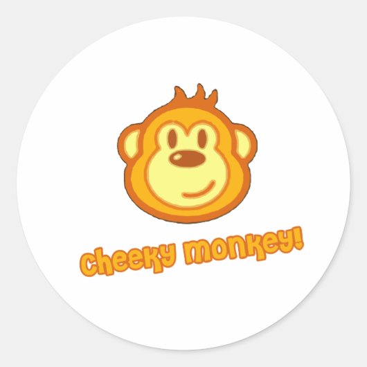 Super Cute Monkey Ronde Sticker (Voorkant)
