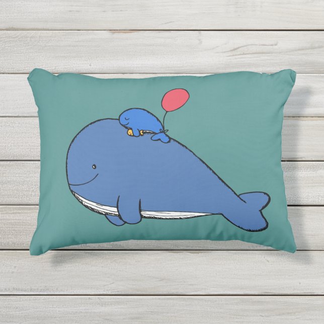Super Cute Outdoor Whale Pillow Buitenkussen (Voorkant)