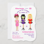 Super Cute Pamper Party Girls Birthday Invites Kaart (Voorkant)