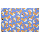Super Cute Pembroke Welsh Corgi Pattern Blue Stof (Fat Quarter)