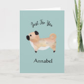 Super Cute Personalized Pug Kaart (Voorkant)