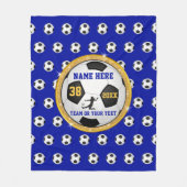 Super Cute Personalized Soccer Blanket in 3 Groott Fleece Deken (Voorkant)