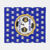 Super Cute Personalized Soccer Blanket in 3 Groott Fleece Deken (Voorkant (Horizontaal))