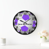 Super Cute Personalized Soccer Clock in Paars Grote Klok (Huis)