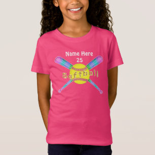 Super Cute Persoonlijke Softball-Shirten voor meis T-shirt