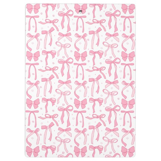 Super Cute Pink Coquette Bow Personalized Name Klembord (Achterkant)