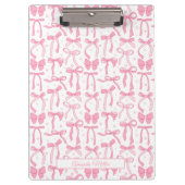 Super Cute Pink Coquette Bow Personalized Name Klembord (Voorkant)