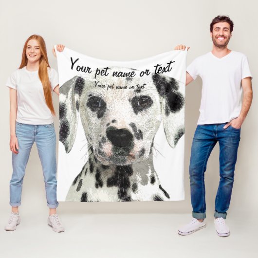 Super Cute, Puppy Dalmatian Dog Fleece Deken (In situ)