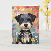 Super Cute Puppy Gefeliciteerd Kaart (Gele Bloem)