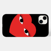 Super Cute Red Heart met ogen Case-Mate iPhone Case (Achterkant (horizontaal))
