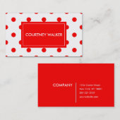 Super Cute Red polka stit visitekaartjes (Voorkant / Achterkant)