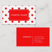 Super Cute Red polka stit visitekaartjes (Voorkant / Achterkant)