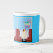 Super Cute Retro Fifties Diner Cartoon Art Grote Koffiekop (Voorkant rechts)