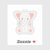 Super Cute Roze Olifant Sticker (Vel)