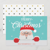 Super Cute Santa Claus Face kerstkaart (Voorkant / Achterkant)
