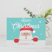 Super Cute Santa Claus Face kerstkaart (Staand voorkant)