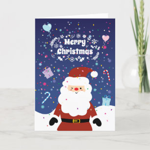 Super Cute Santa Claus Festive Merry Kerstry Feestdagen Kaart