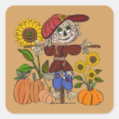 Super Cute Scarecrow Vierkante Sticker (Voorkant)