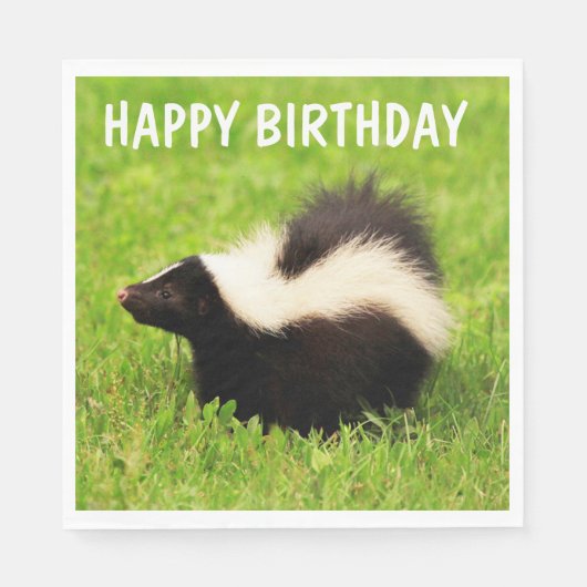 Super Cute Skunk Birthday Servet (Voorkant)