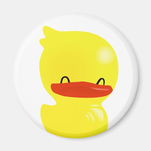 Super Cute Smiling and Cheerful Ducky Magnet Round (Voorkant)