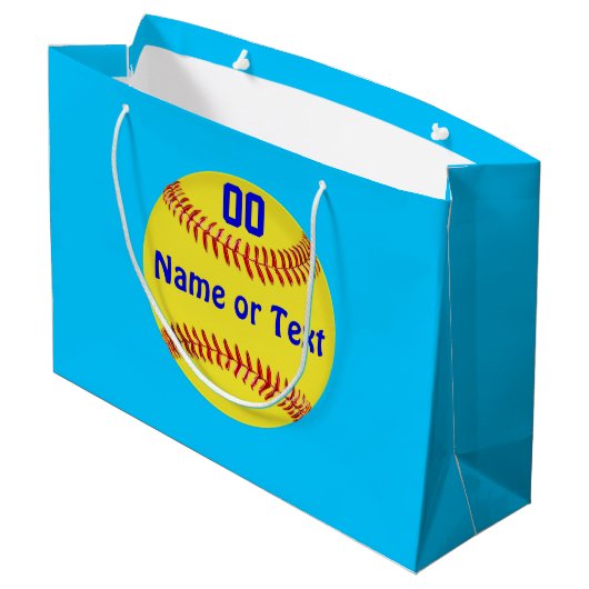 Super Cute Snowman Softball Gift Bags PERSONALIZED Groot Cadeauzakje (Achterkant Gekanteld)